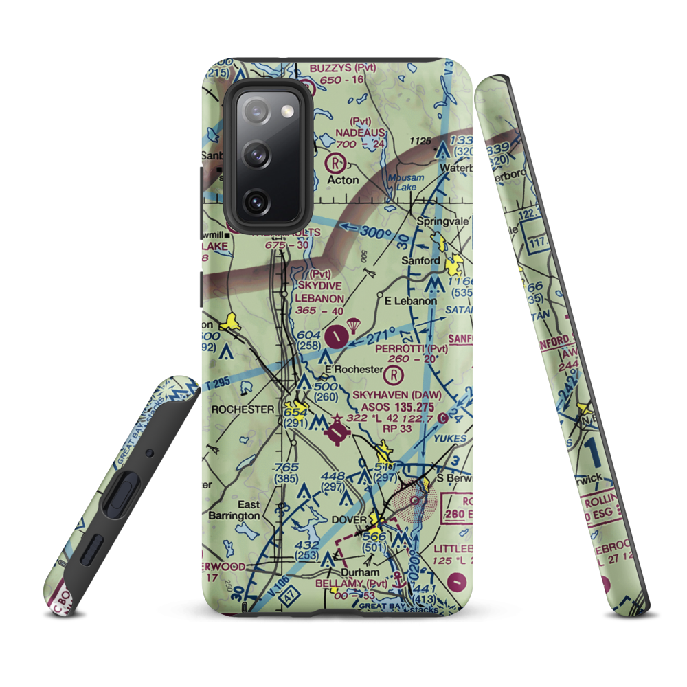 Skydive Lebanon Airport (ME64) VFR Sectional Samsung Phone Case Samsung Galaxy S20 FE model shown