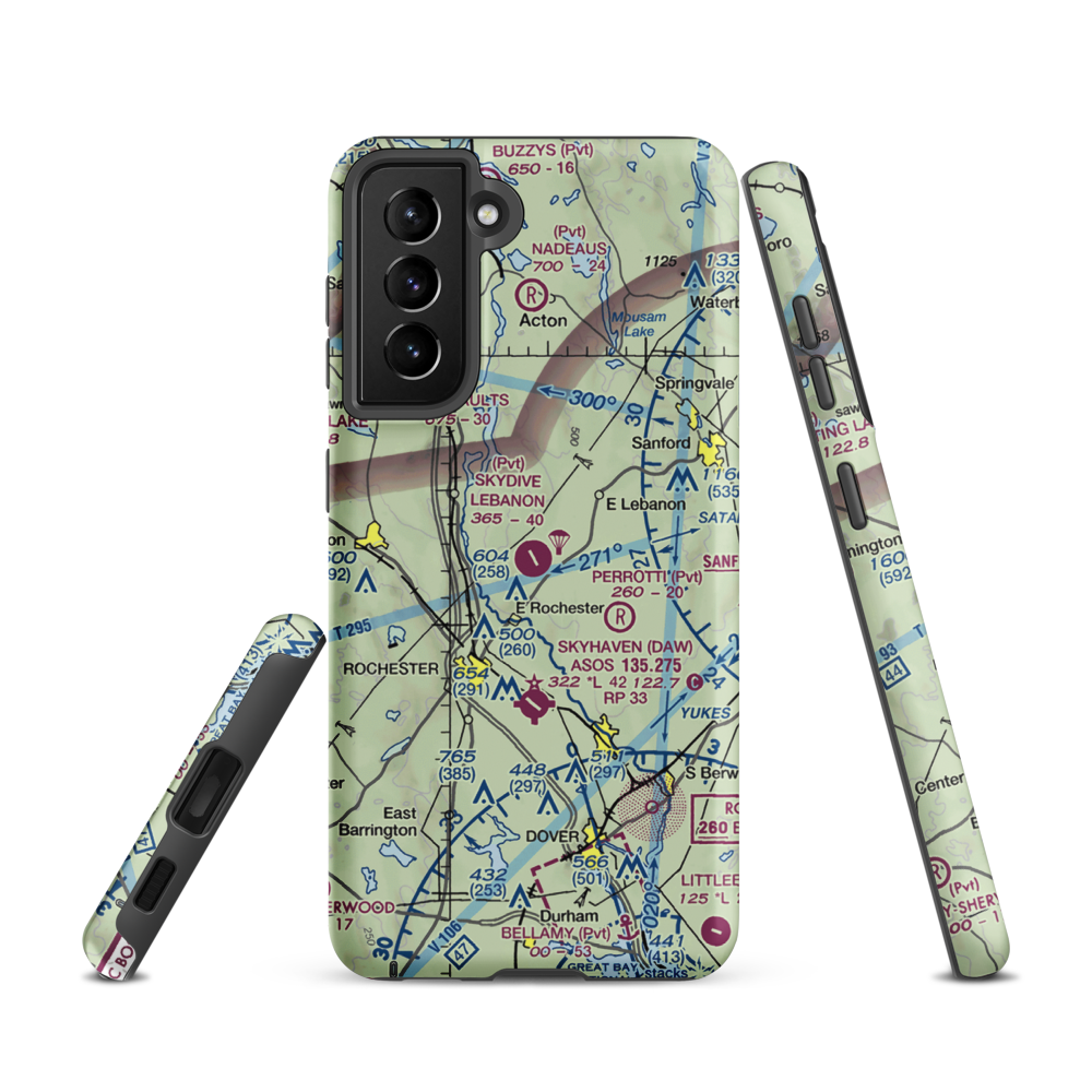 Skydive Lebanon Airport (ME64) VFR Sectional Samsung Phone Case Samsung Galaxy S21 model shown