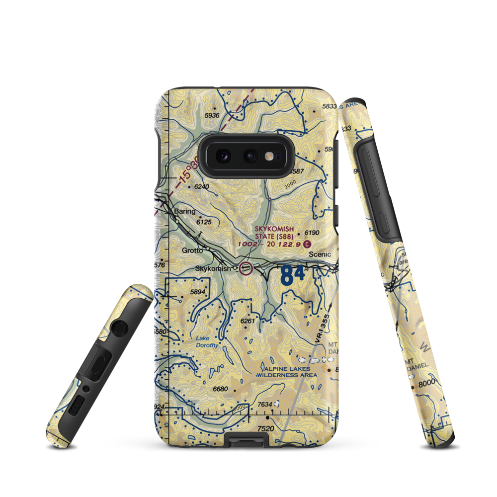 Skykomish State Airport (S88) VFR Sectional Samsung Phone Case Samsung Galaxy S10 Plus model shown