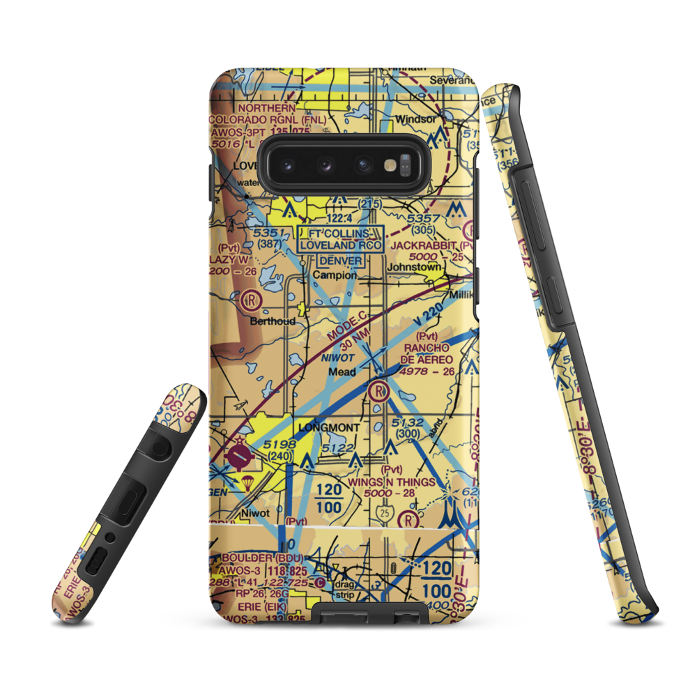 Skylane Ranch Airport (17CO) VFR Sectional Samsung Phone Case Samsung Galaxy S10 Plus model shown