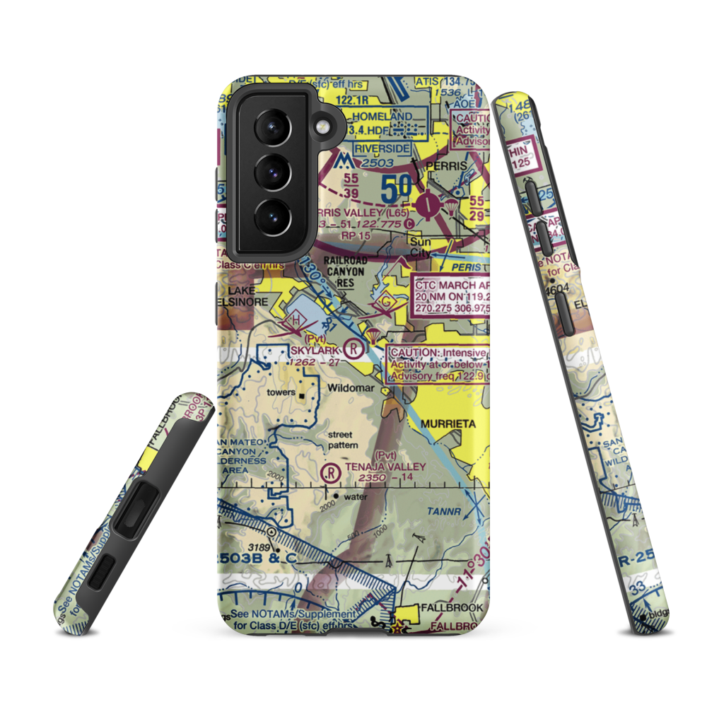 Skylark Field (CA89) VFR Sectional Samsung Phone Case Samsung Galaxy S21 FE model shown