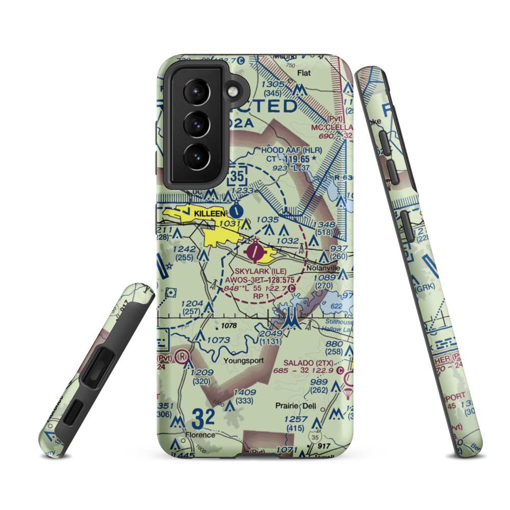 Skylark Field (ILE) VFR Sectional Samsung Phone Case Samsung Galaxy S21 FE model shown