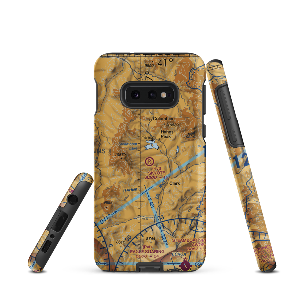 Skyote Airport (CD02) VFR Sectional Samsung Phone Case Samsung Galaxy S10e model shown