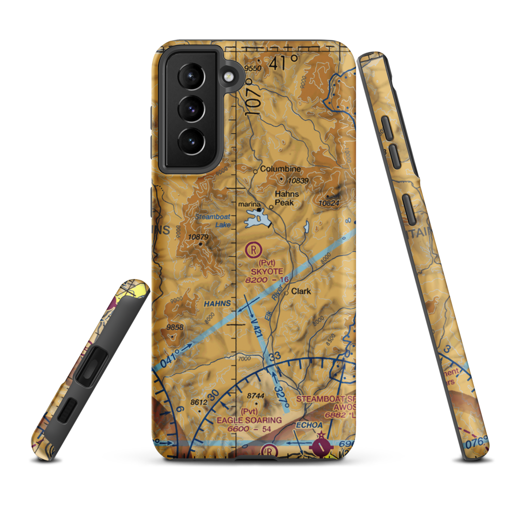 Skyote Airport (CD02) VFR Sectional Samsung Phone Case Samsung Galaxy S21 FE model shown