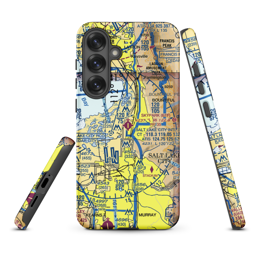 Skypark Airport (BTF) VFR Sectional Samsung Phone Case Samsung Galaxy S25 Plus model shown
