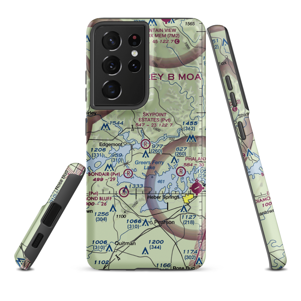 Skypoint Estates Airport (33AR) VFR Sectional Samsung Phone Case Samsung Galaxy S21 Plus model shown