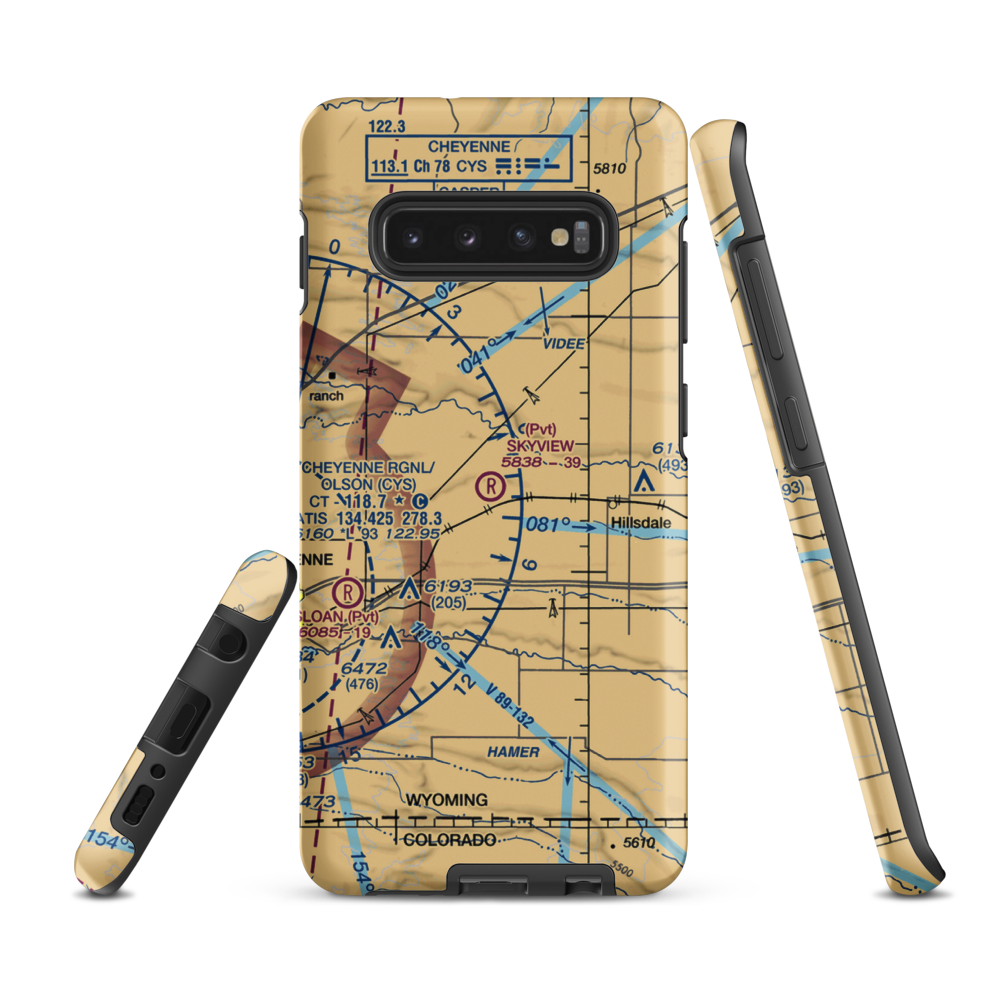 Skyview Airpark (WY05) VFR Sectional Samsung Phone Case Samsung Galaxy S10 Plus model shown