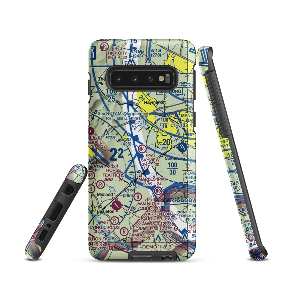 Skyview Airport (51VA) VFR Sectional Samsung Phone Case Samsung Galaxy S10 model shown