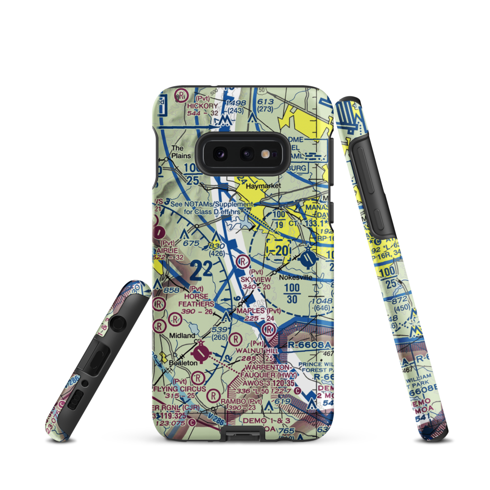Skyview Airport (51VA) VFR Sectional Samsung Phone Case Samsung Galaxy S10 Plus model shown