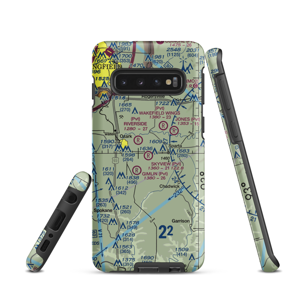 Skyview Airport (MU70) VFR Sectional Samsung Phone Case Samsung Galaxy S10 model shown