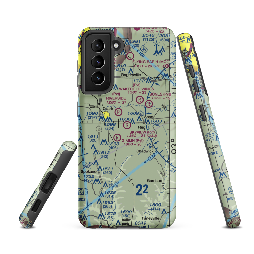Skyview Airport (MU70) VFR Sectional Samsung Phone Case Samsung Galaxy S21 Ultra model shown