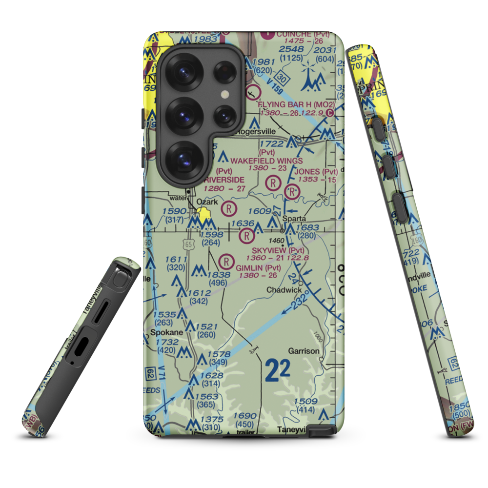 Skyview Airport (MU70) VFR Sectional Samsung Phone Case Samsung Galaxy S25 Ultra model shown