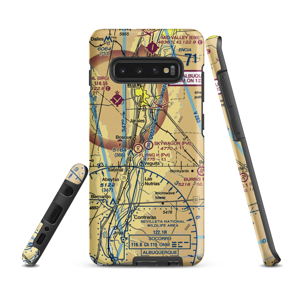 Skywagon Farm Airport (NM88) VFR Sectional Samsung Phone Case Samsung Galaxy S10e model shown