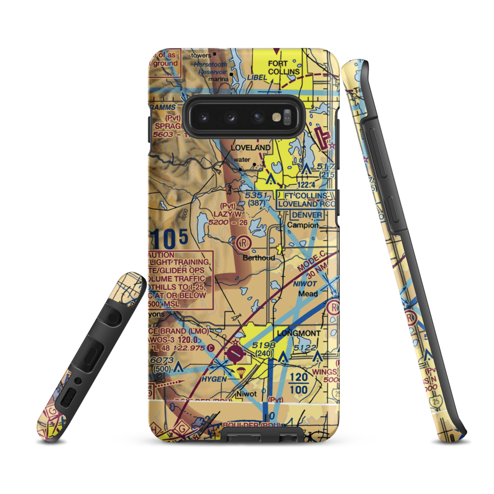 Skywagon Ranch Airport (6CO6) VFR Sectional Samsung Phone Case Samsung Galaxy S10 Plus model shown