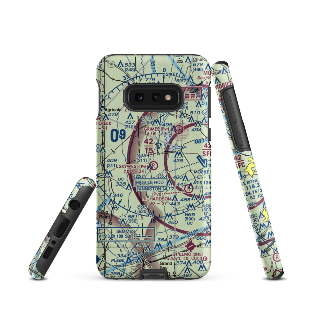 Skywest Airpark (62AL) VFR Sectional Samsung Phone Case Samsung Galaxy S10e model shown