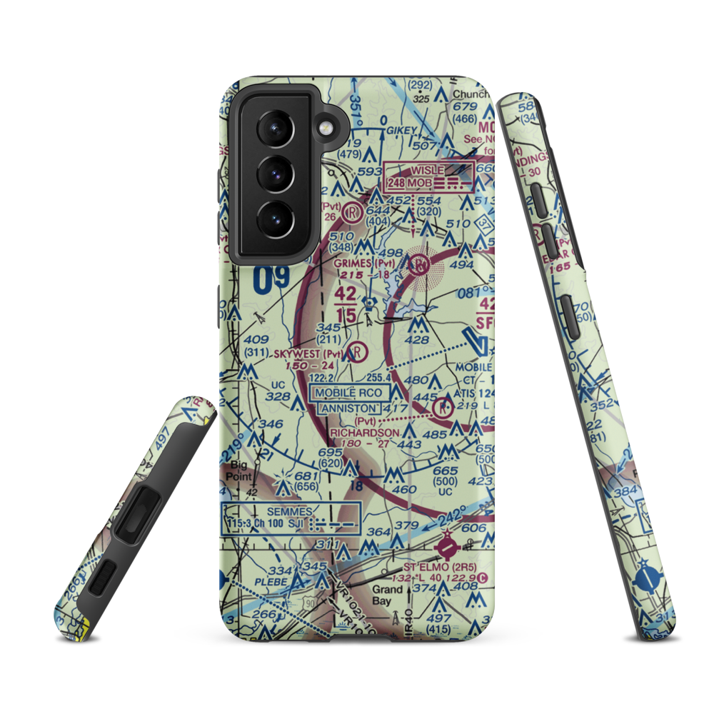 Skywest Airpark (62AL) VFR Sectional Samsung Phone Case Samsung Galaxy S21 FE model shown