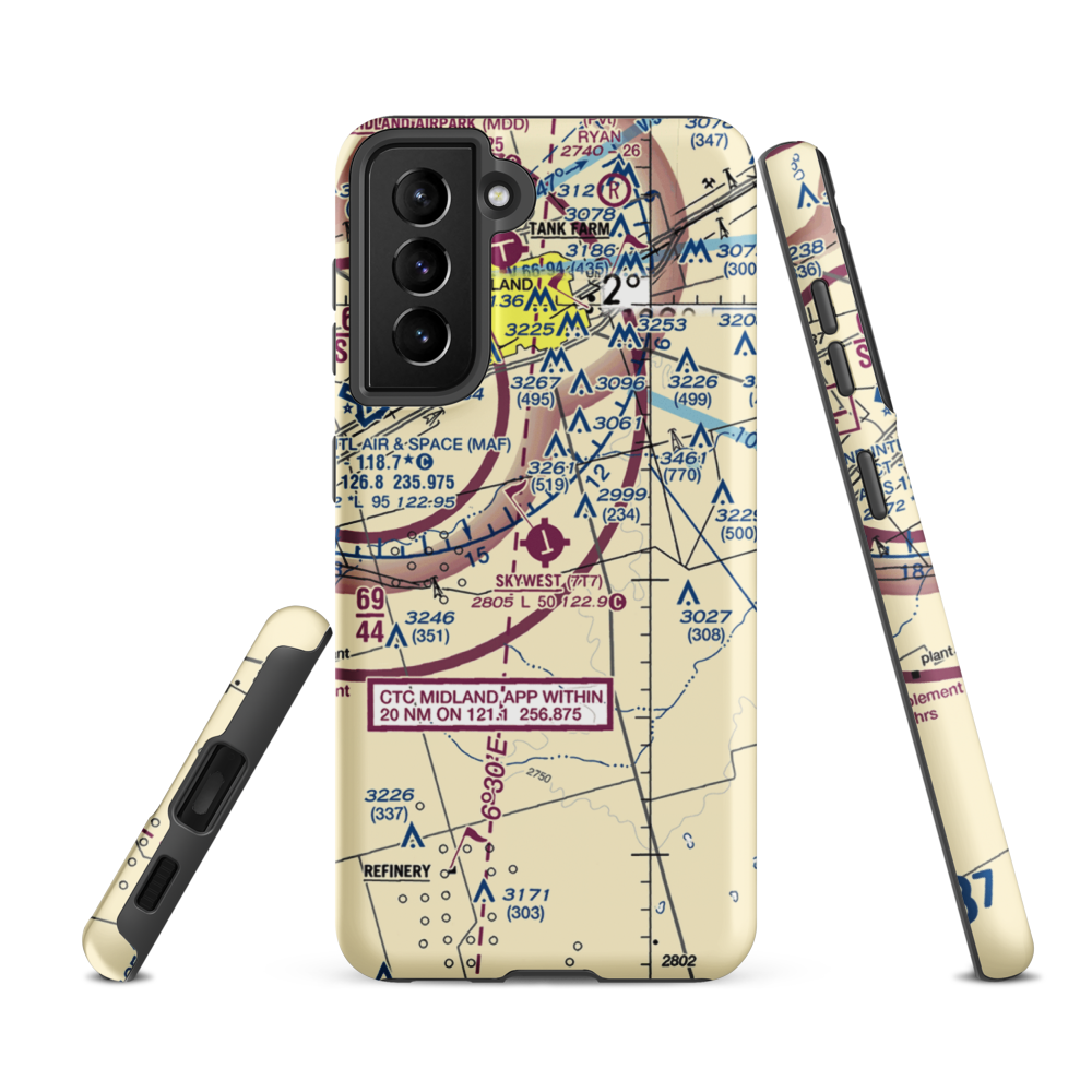 Skywest Inc Airport (7T7) VFR Sectional Samsung Phone Case Samsung Galaxy S21 FE model shown