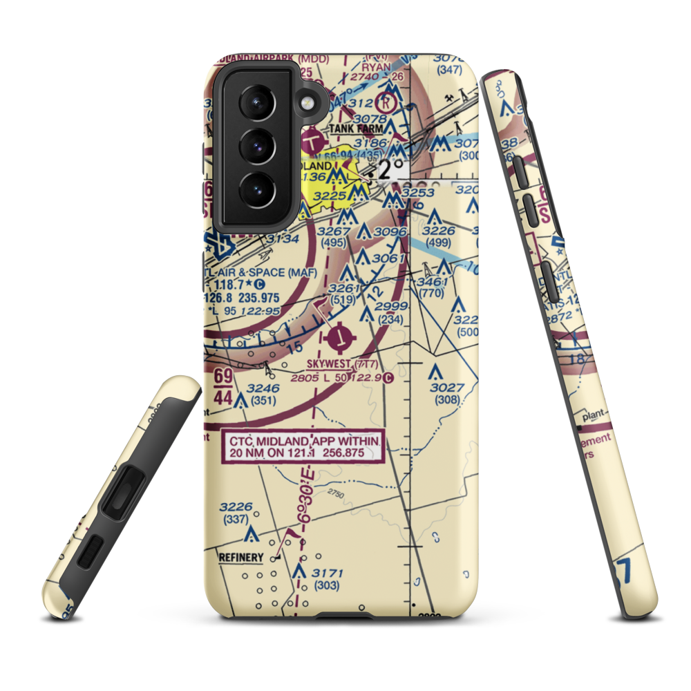 Skywest Inc Airport (7T7) VFR Sectional Samsung Phone Case Samsung Galaxy S21 Plus model shown