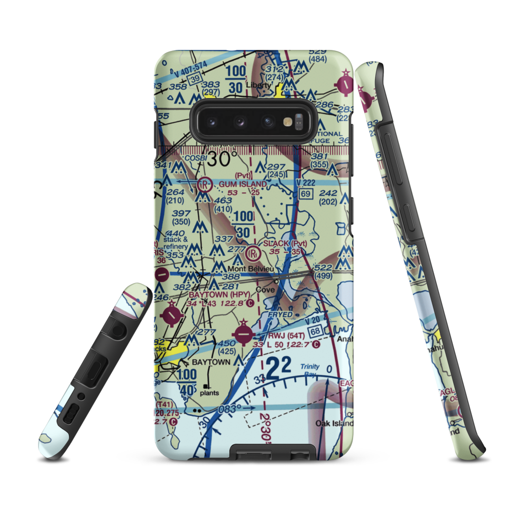 Slack Airport (4TX0) VFR Sectional Samsung Phone Case Samsung Galaxy S10 Plus model shown