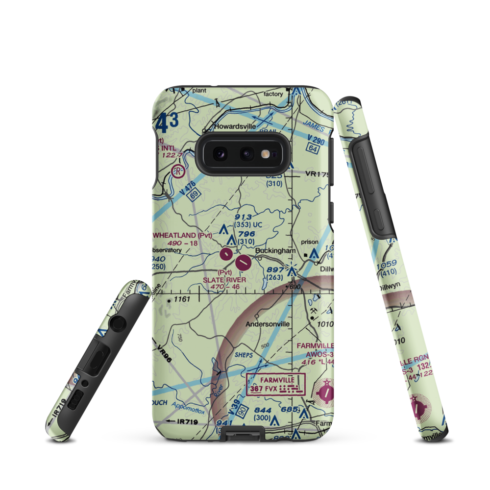 Slate River Ranch Airport (8VA1) VFR Sectional Samsung Phone Case Samsung Galaxy S10 Plus model shown