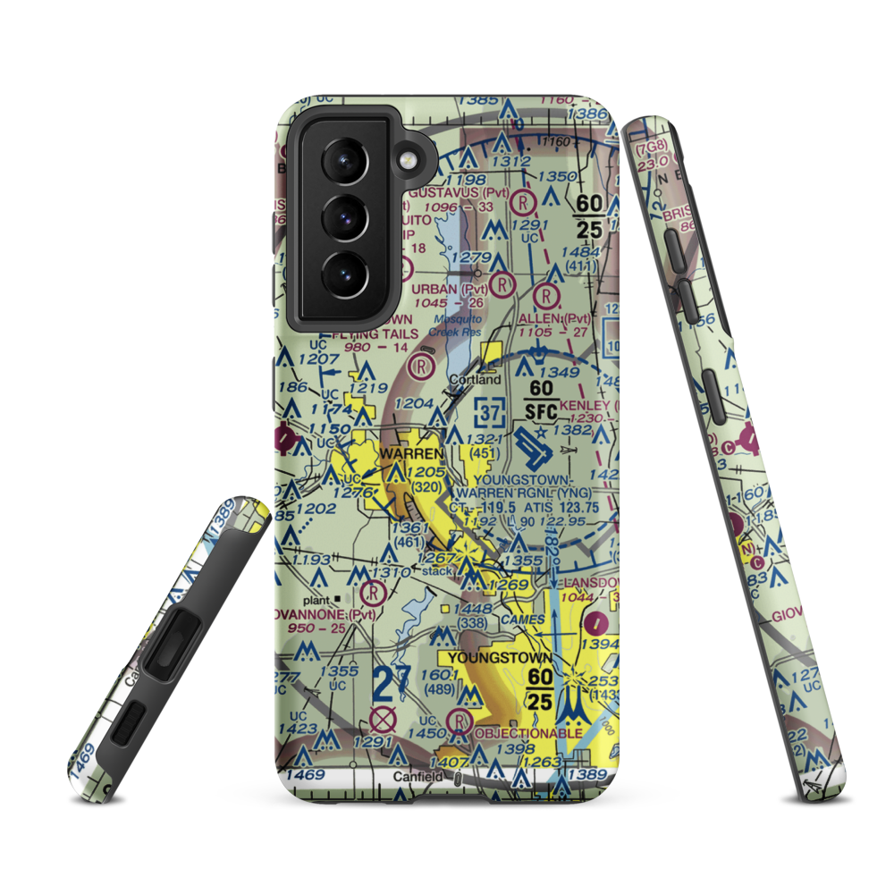 Sloas Airport (80OH) VFR Sectional Samsung Phone Case Samsung Galaxy S21 FE model shown