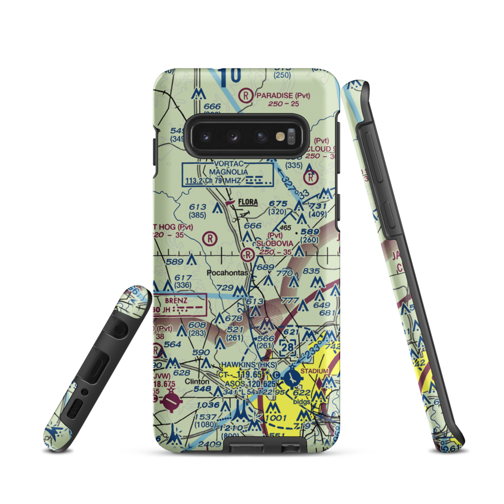 Slobovia Outernational Airport (MS71) VFR Sectional Samsung Phone Case Samsung Galaxy S10 model shown