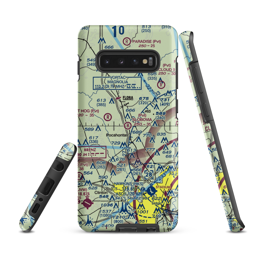 Slobovia Outernational Airport (MS71) VFR Sectional Samsung Phone Case Samsung Galaxy S10 Plus model shown