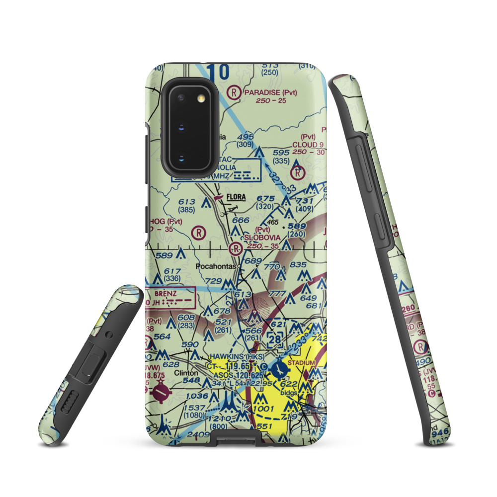 Slobovia Outernational Airport (MS71) VFR Sectional Samsung Phone Case Samsung Galaxy S20 model shown