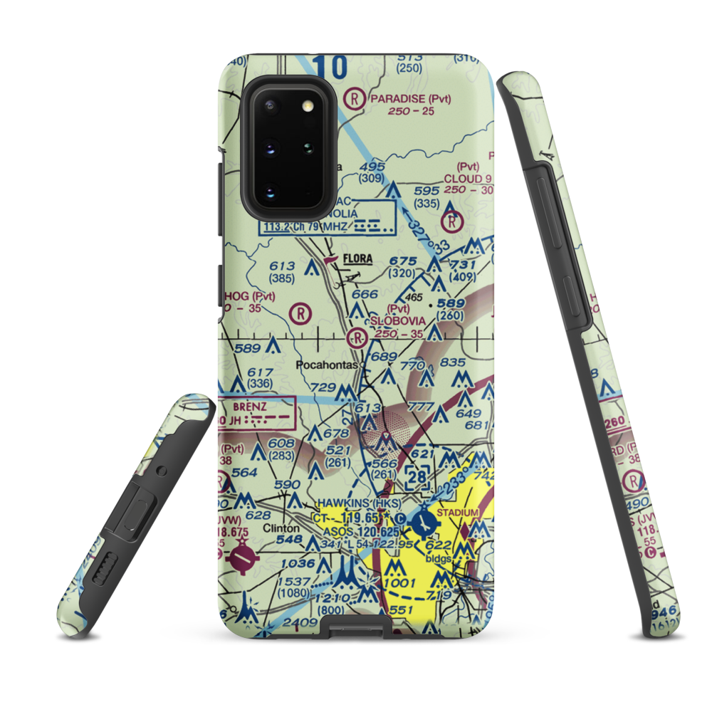 Slobovia Outernational Airport (MS71) VFR Sectional Samsung Phone Case Samsung Galaxy S20 Plus model shown