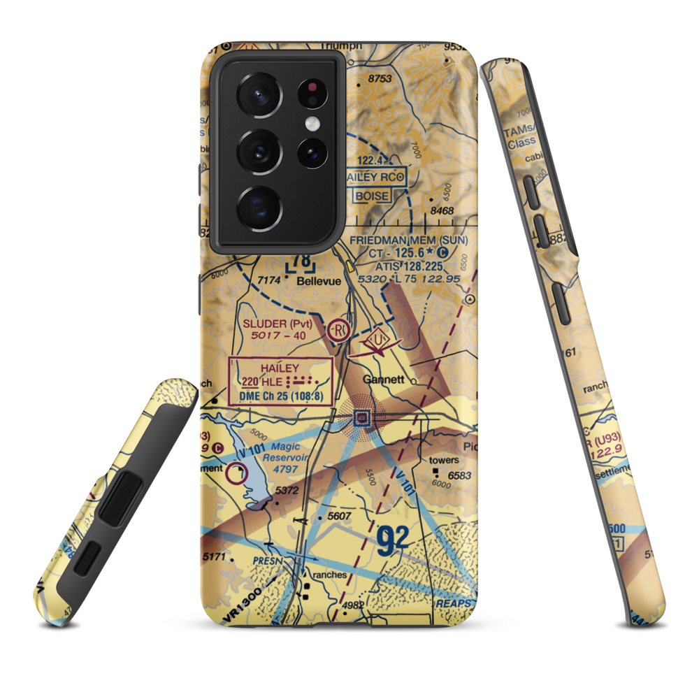 Sluder Airstrip (ID16) VFR Sectional Samsung Phone Case Samsung Galaxy S21 Plus model shown