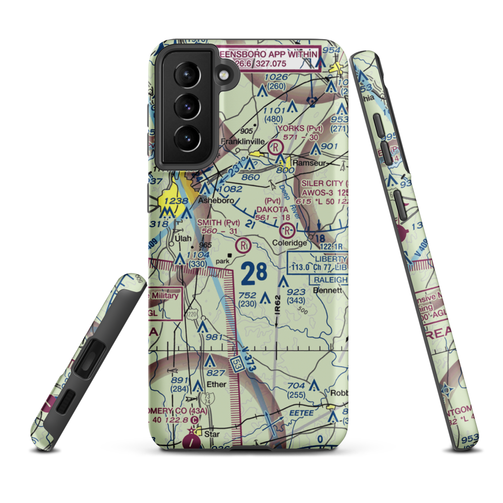 Smith Air Strip (25NC) VFR Sectional Samsung Phone Case Samsung Galaxy S21 Plus model shown