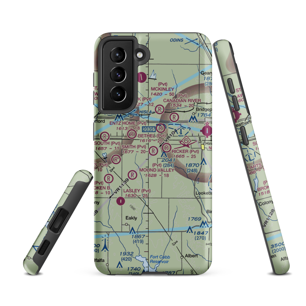 Smith Airpark (29OK) VFR Sectional Samsung Phone Case Samsung Galaxy S21 FE model shown