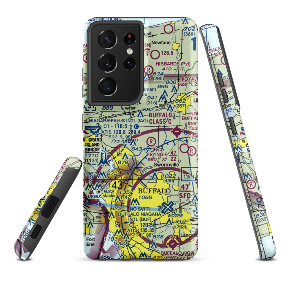 Smith Airport (79NY) VFR Sectional Samsung Phone Case Samsung Galaxy S21 Ultra model shown