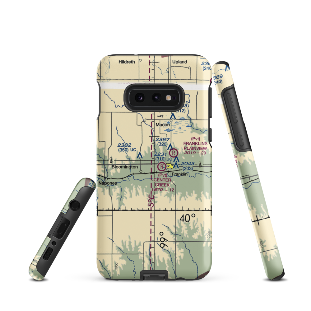 Smith Airport (8NE7) VFR Sectional Samsung Phone Case Samsung Galaxy S10e model shown
