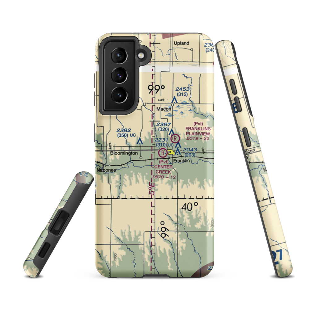 Smith Airport (8NE7) VFR Sectional Samsung Phone Case Samsung Galaxy S21 FE model shown