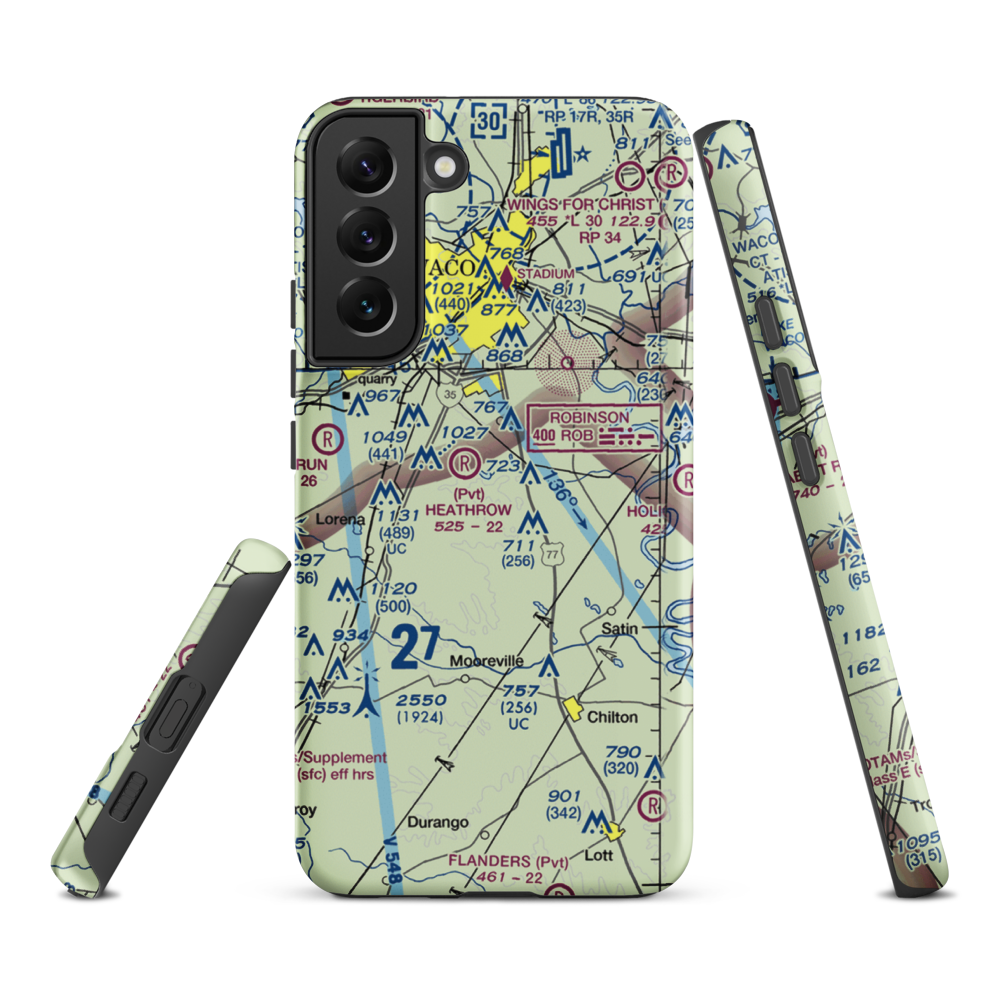 Smith Airport (XA51) VFR Sectional Samsung Phone Case Samsung Galaxy S22 Plus model shown