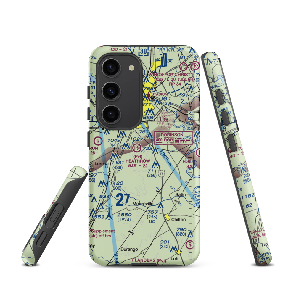 Smith Airport (XA51) VFR Sectional Samsung Phone Case Samsung Galaxy S23 model shown