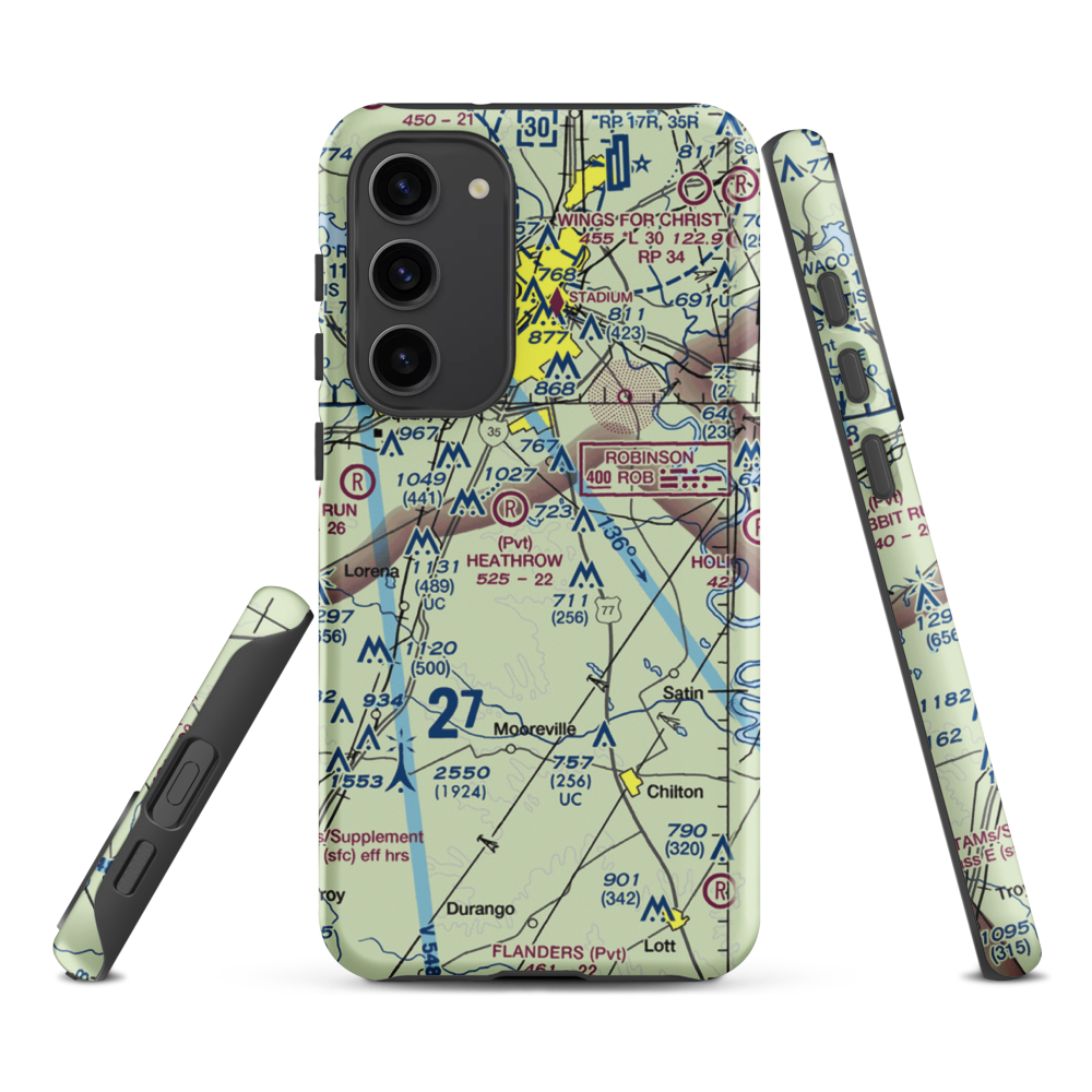 Smith Airport (XA51) VFR Sectional Samsung Phone Case Samsung Galaxy S23 Plus model shown