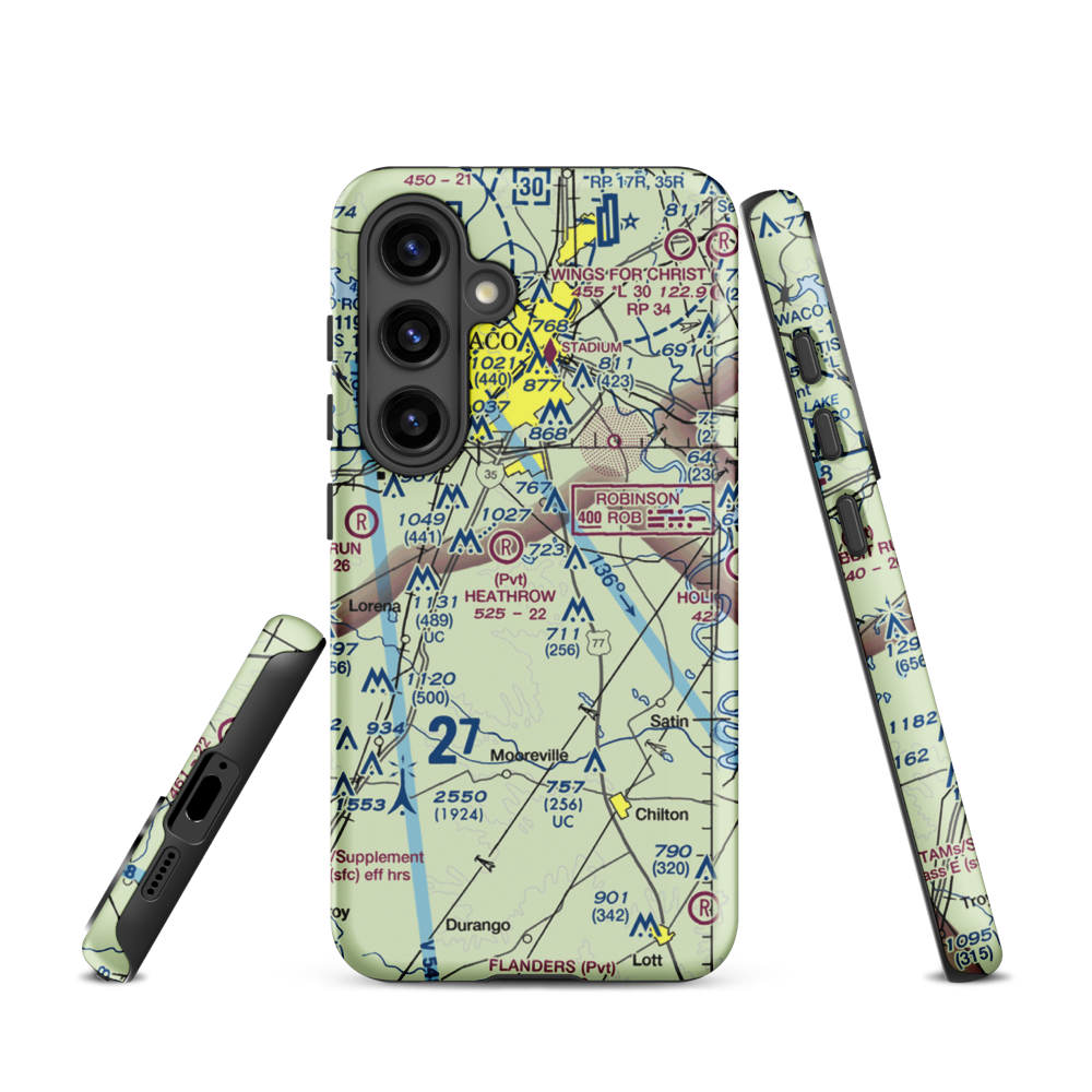 Smith Airport (XA51) VFR Sectional Samsung Phone Case Samsung Galaxy S24 model shown