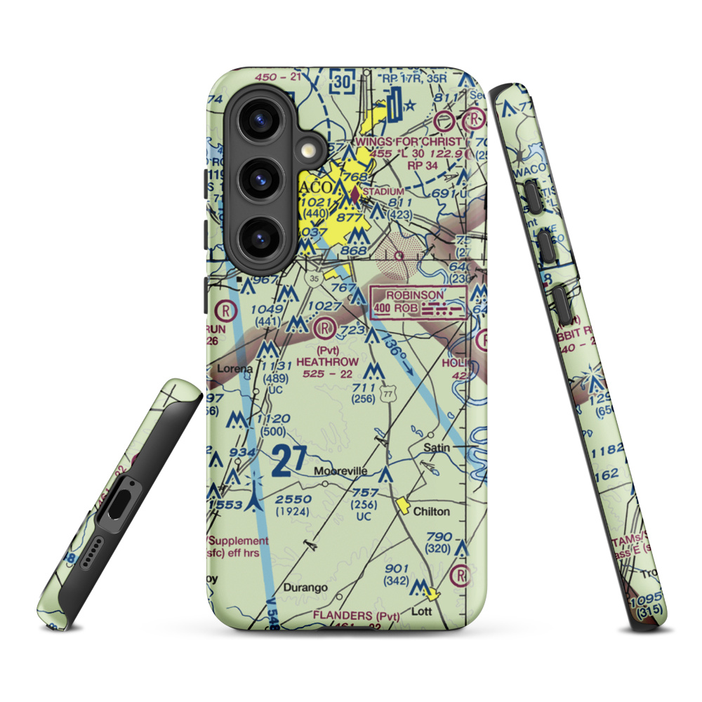 Smith Airport (XA51) VFR Sectional Samsung Phone Case Samsung Galaxy S24 Plus model shown