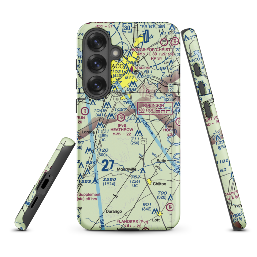 Smith Airport (XA51) VFR Sectional Samsung Phone Case Samsung Galaxy S25 Plus model shown