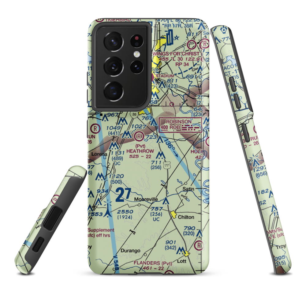 Smith Airport (XA51) VFR Sectional Samsung Phone Case Samsung Galaxy S21 Plus model shown