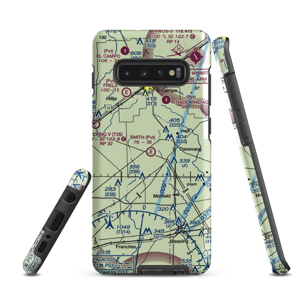 Smith Aviation Inc Airport (78XS) VFR Sectional Samsung Phone Case Samsung Galaxy S10 Plus model shown