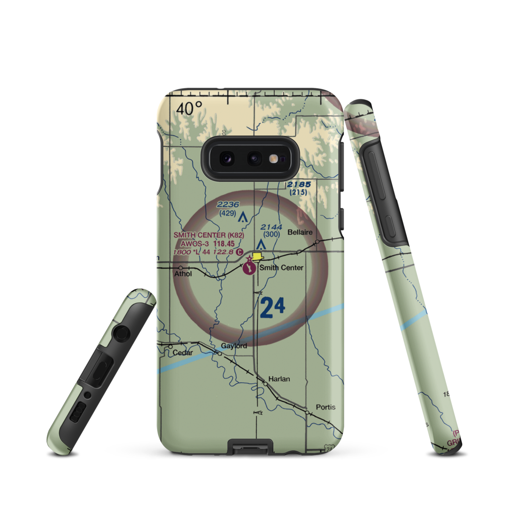 Smith Center Municipal Airport (K82) VFR Sectional Samsung Phone Case Samsung Galaxy S10e model shown