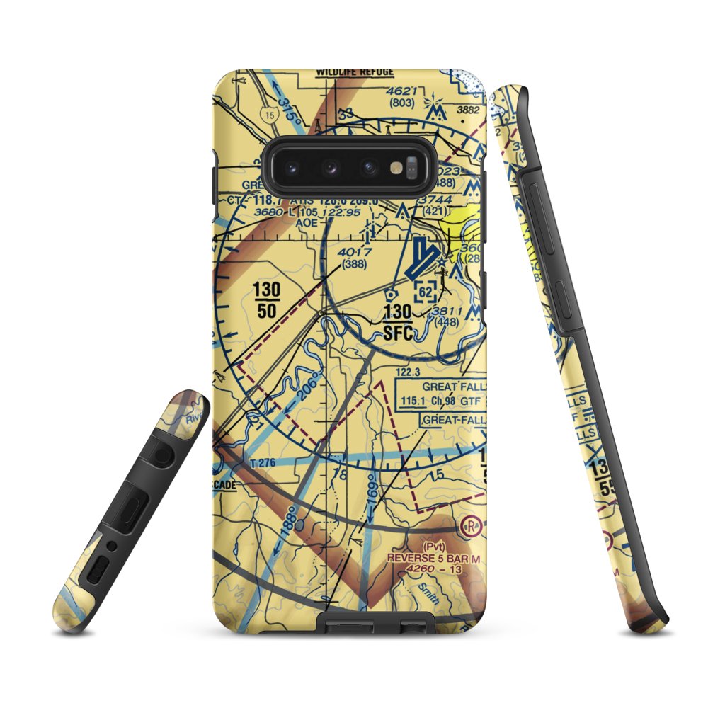 Smith Farms Airport (MT76) VFR Sectional Samsung Phone Case Samsung Galaxy S10 Plus model shown