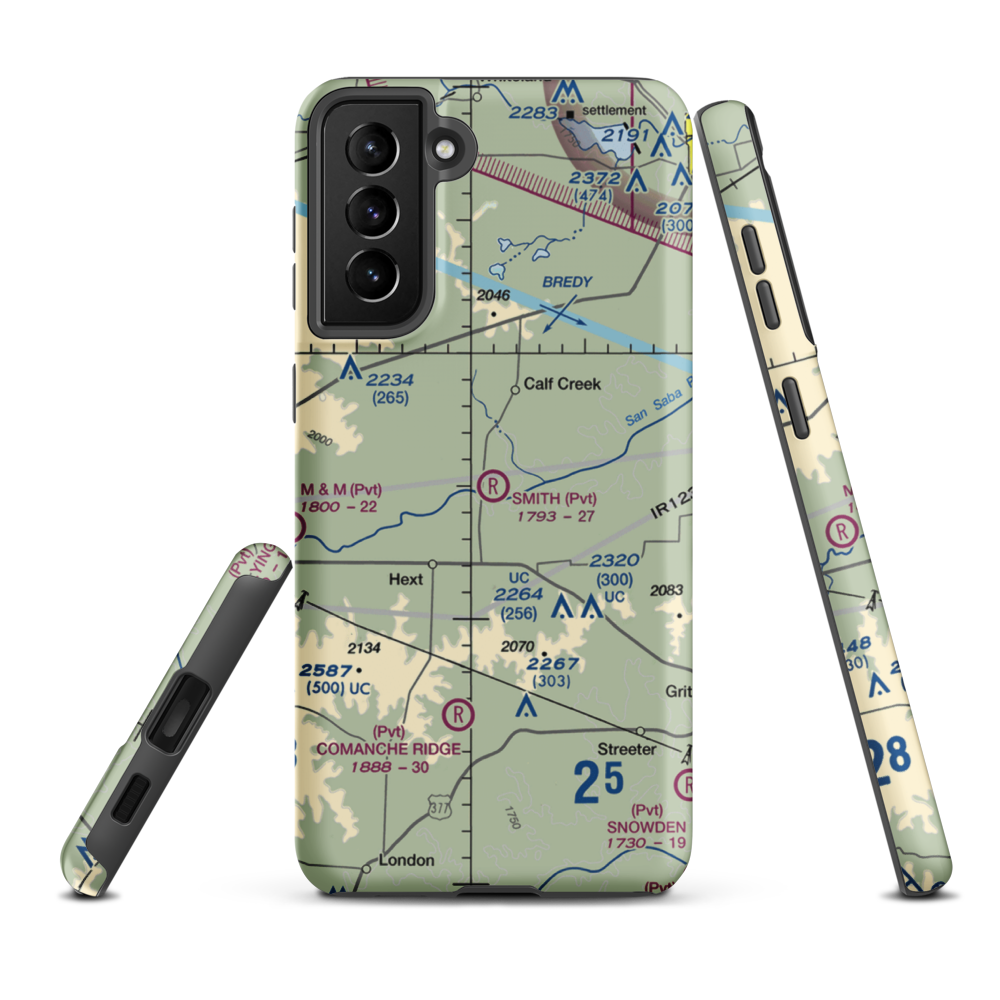 Smith I-Ranch Airport (14TE) VFR Sectional Samsung Phone Case Samsung Galaxy S21 Plus model shown