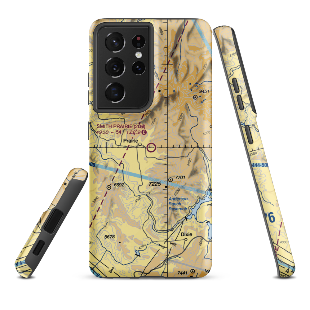 Smith Prairie Airport (2U0) VFR Sectional Samsung Phone Case Samsung Galaxy S21 Plus model shown