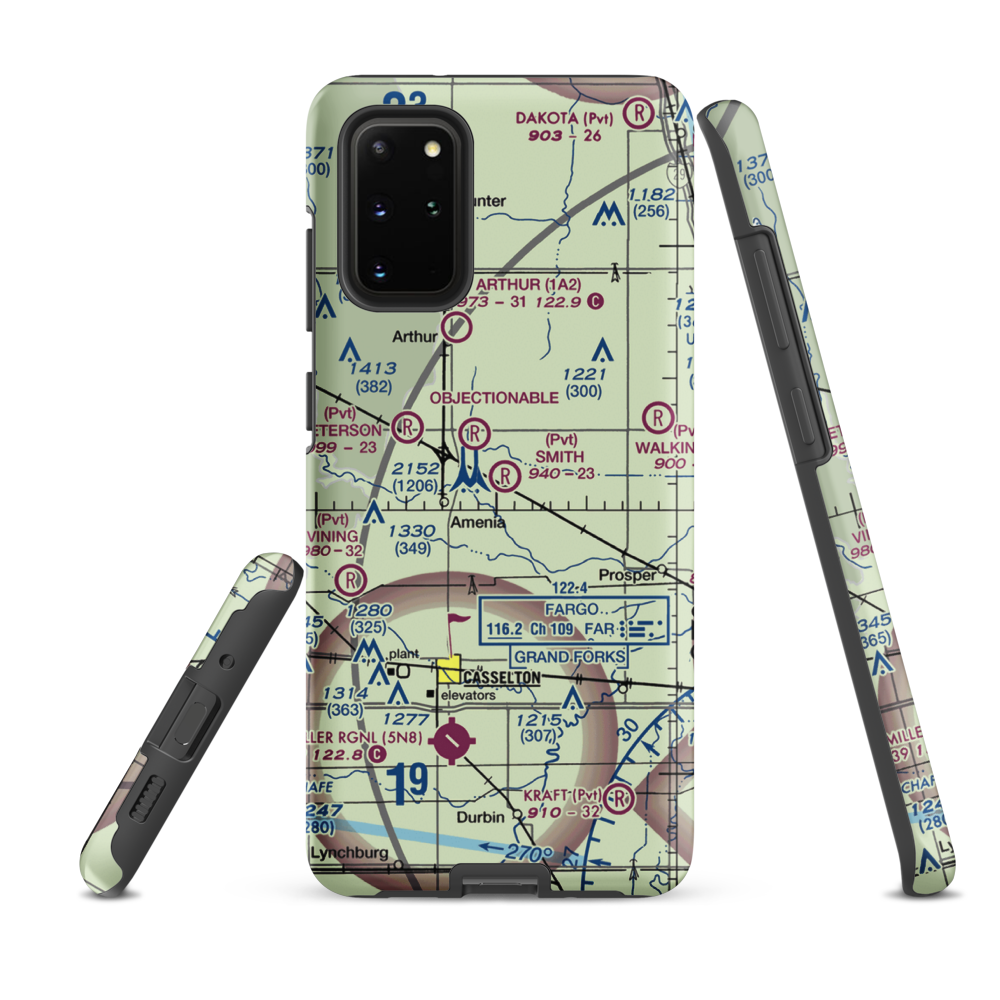 Smith Private Airport (ND74) VFR Sectional Samsung Phone Case Samsung Galaxy S20 Plus model shown
