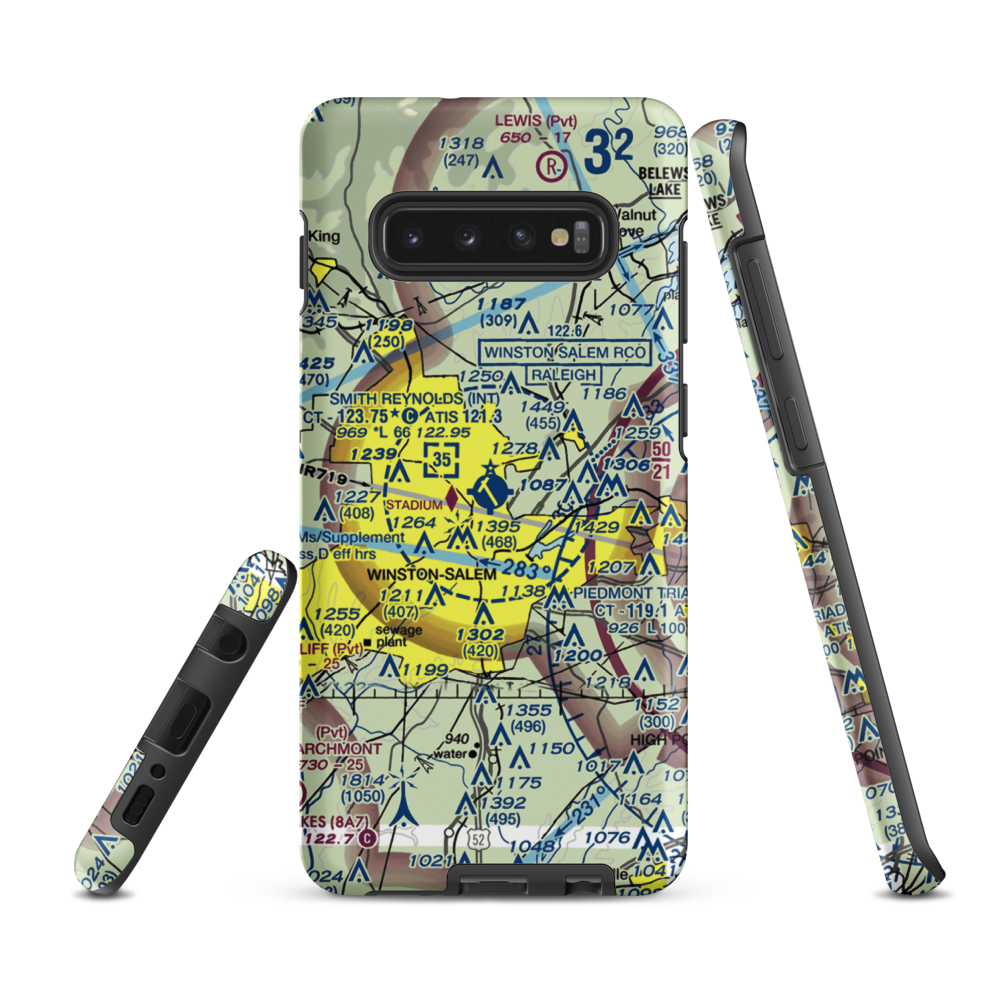 Smith Reynolds Airport (INT) VFR Sectional Samsung Phone Case Samsung Galaxy S10 Plus model shown