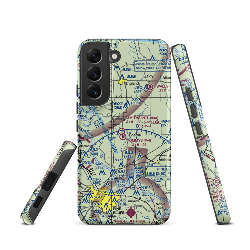 Smith's International Airport (99A) VFR Sectional Samsung Phone Case Samsung Galaxy S22 model shown